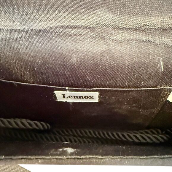 Vintage LENNOX Bags Clutch with Black Gold Sequins 8.5 x 5 - Picture 6 of 7